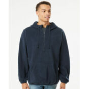 Men's Polar Fleece Quarter-Zip Hooded Pullover Thumbnail