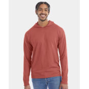 Unisex Garment-Dyed Jersey Hooded Long Sleeve T-Shirt Thumbnail