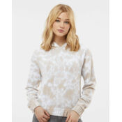 Women's Sueded Fleece Tie-Dyed Crop Hooded Sweatshirt Thumbnail