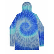 Unisex Tie-Dyed Hooded Long Sleeve T-Shirt Thumbnail