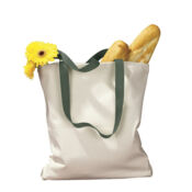 Canvas Tote with Contrast-Color Handles Thumbnail