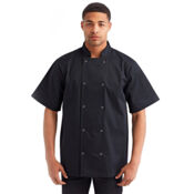 Unisex Ten Studded Front Short Sleeve Chef Coat Thumbnail