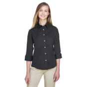 Women's Perfect Fit™ Three-Quarter Sleeve Stretch Poplin Dress Shirt Thumbnail