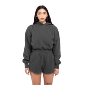 Women's Garment-Dyed Crop Hooded Sweatshirt Thumbnail