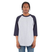 Unisex Raglan Three-Quarter Sleeve T-Shirt Thumbnail