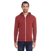 Unisex Triblend Full-Zip Lightweight Hooded Sweatshirt Thumbnail