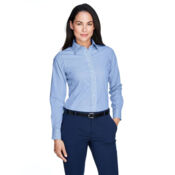 Women's Crown Collection® Banker Stripe Woven Dress Shirt Thumbnail