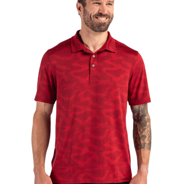 Cutter & Buck Coastline Recycled Double Peached Camo Print Mens Polo Thumbnail