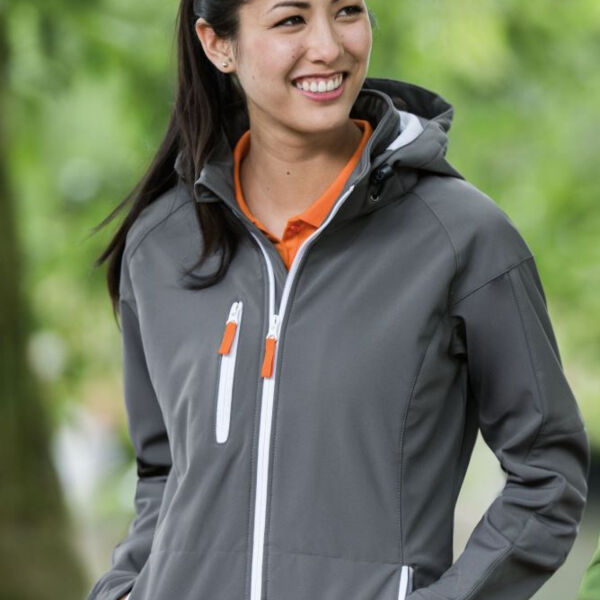 Clique Serac Stretch Softshell Hooded Full Zip Womens Jacket Thumbnail