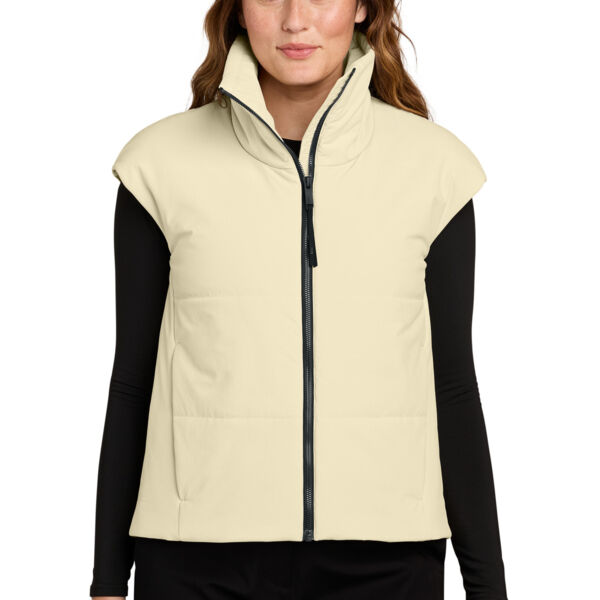 Women's Sashiko Stretch Puffy Vest Thumbnail