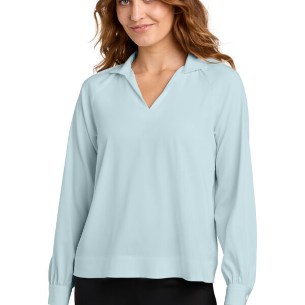 Women's Long Sleeve Buttery Soft Popover Blouse Thumbnail