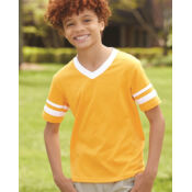 Youth V-Neck Jersey with Striped Sleeves Thumbnail