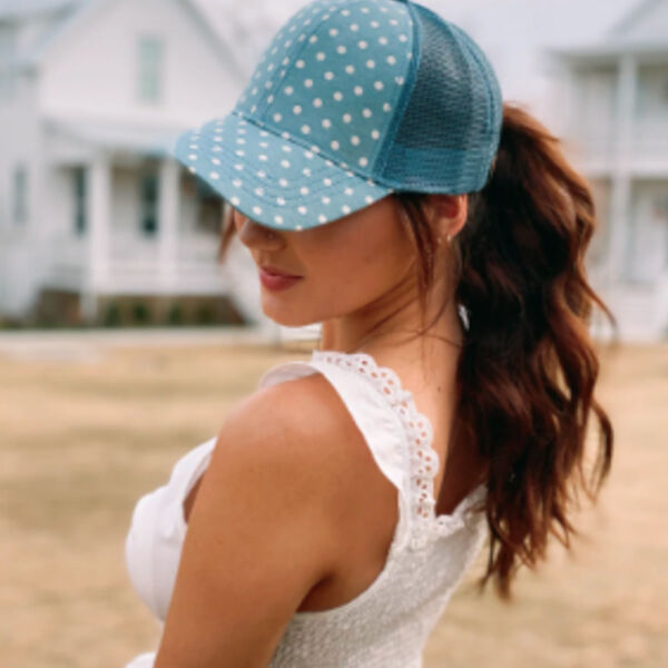 Polka Dot Mesh Back CC Ball Cap Thumbnail