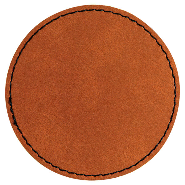 3" Round  Laserable Leatherette Patch with Adhesive Thumbnail