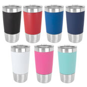 20 oz. Polar Camel Tumbler with Silicone Grip and Clear Lid Thumbnail