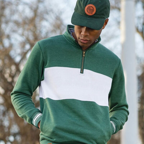 Ivy League Fleece Colorblocked Quarter-Zip Sweatshirt Thumbnail