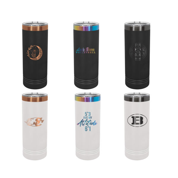  Polar Camel 22 oz. ION-Plated Skinny Tumbler with Slider Lid Thumbnail