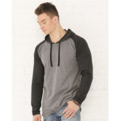 Men's Fine Jersey Hooded Long Sleeve Raglan T-Shirt Thumbnail